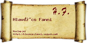 Hlavács Fanni névjegykártya