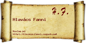 Hlavács Fanni névjegykártya