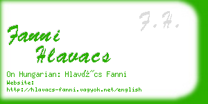fanni hlavacs business card